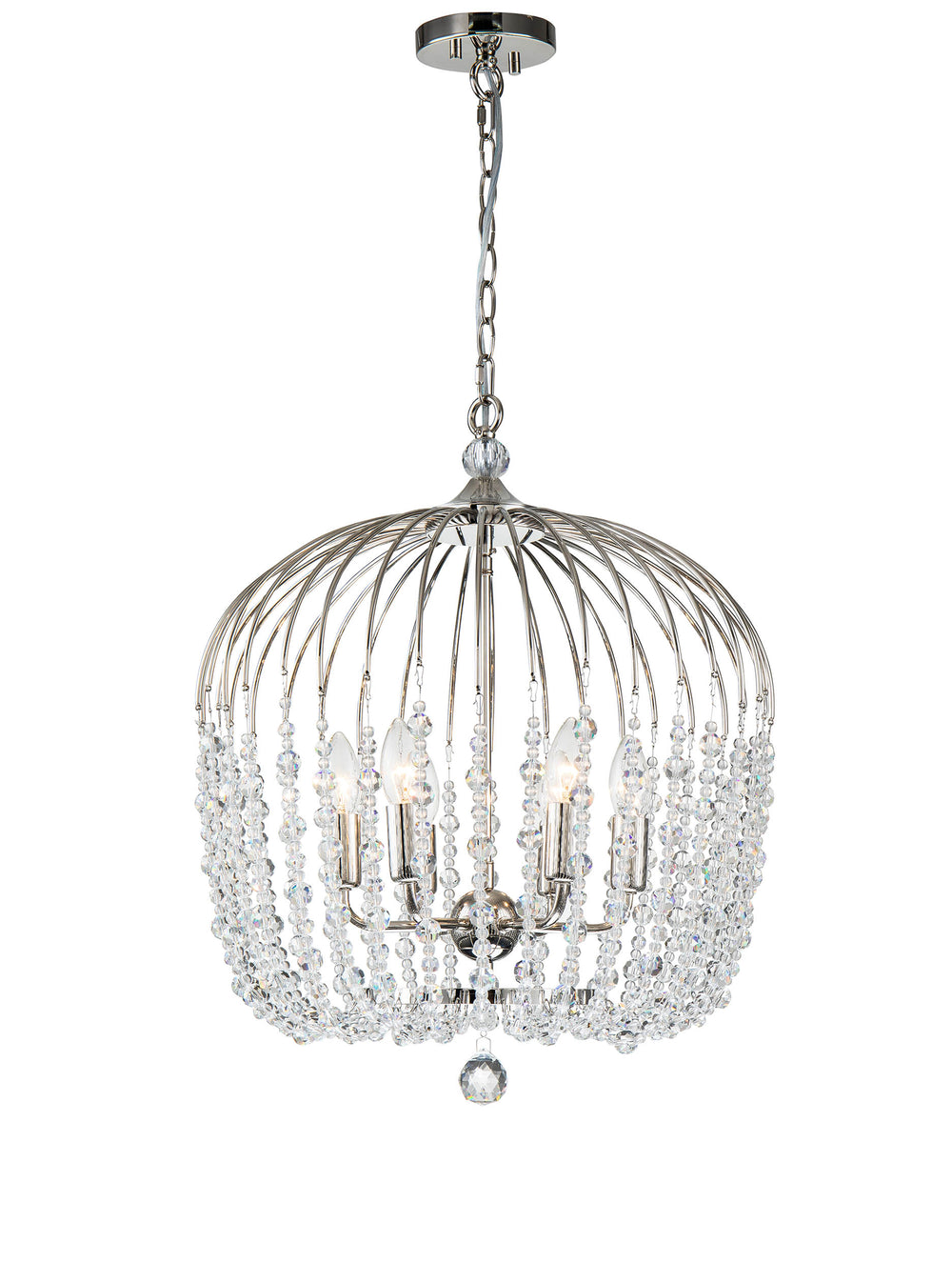 Evelyn 6 Light 48CM BLACK/NICKEL Nickel Pendant