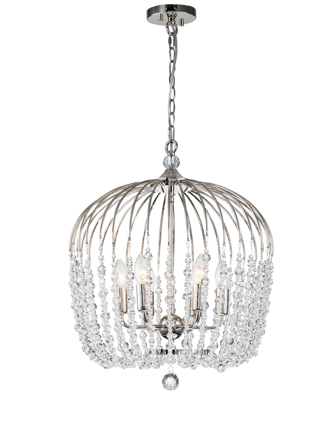 Evelyn 6 Light 48CM BLACK/NICKEL Nickel Pendant