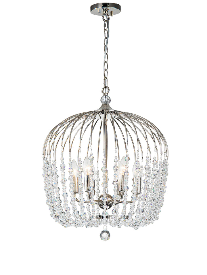 Evelyn 6 Light 48CM BLACK/NICKEL Nickel Pendant