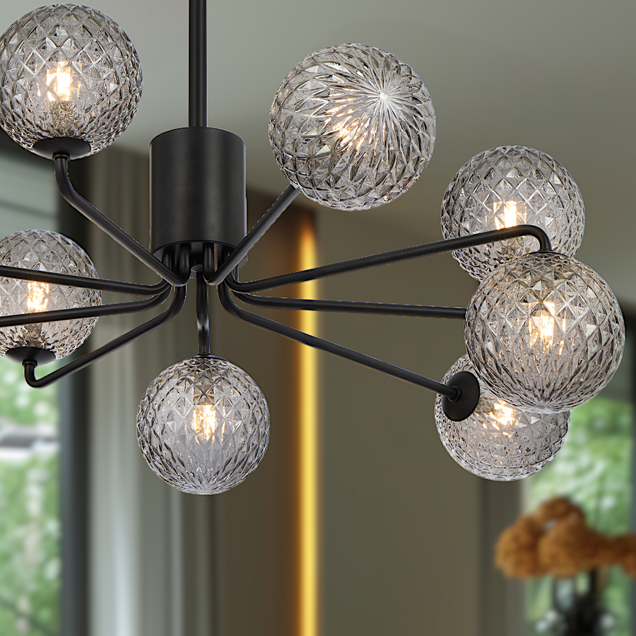 FELTON 9 LIGHT PENDANT BLACK Pendant