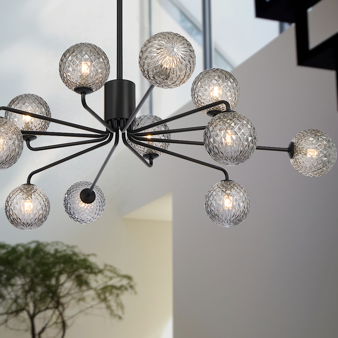 FELTON 12 LIGHT PENDANT BLACK Pendant