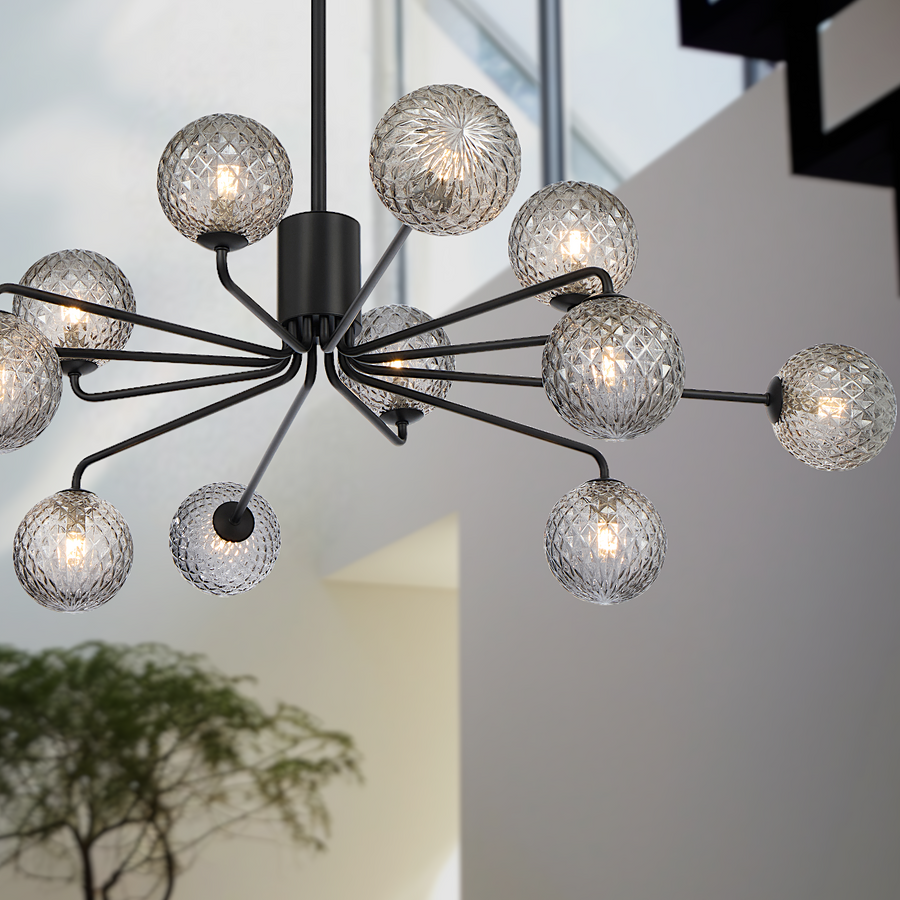 FELTON 12 LIGHT PENDANT BLACK Pendant