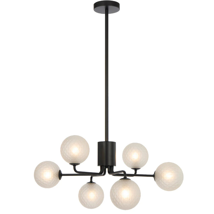 FELTON 6 LIGHT PENDANT BLACK Frost Tear Pendant