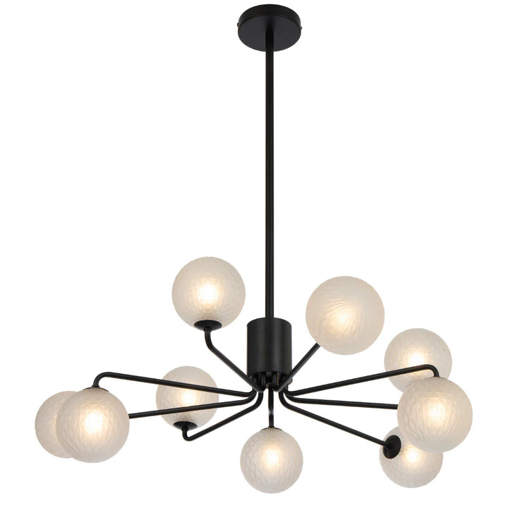 FELTON 9 LIGHT PENDANT BLACK Frost Tear Pendant