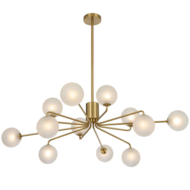 FELTON 12 LIGHT PENDANT ANTIQUE GOLD Frost Tear Pendant