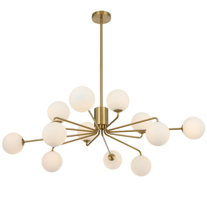 FELTON 12 LIGHT PENDANT ANTIQUE GOLD Opal Matt Pendant