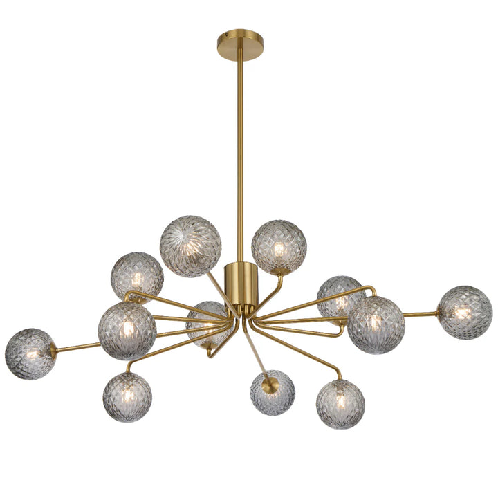 FELTON 12 LIGHT PENDANT ANTIQUE GOLD Smoke Tear Pendant