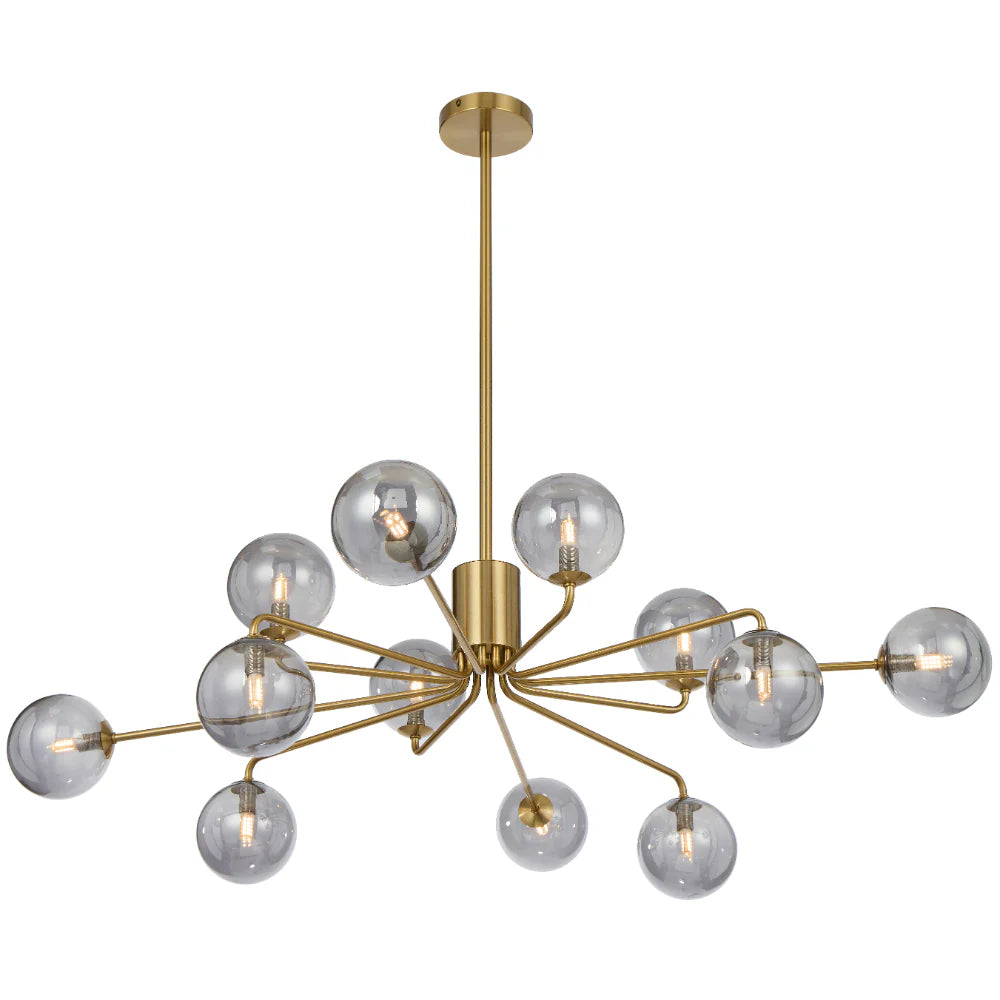 FELTON 12 LIGHT PENDANT ANTIQUE GOLD Smoke Pendant