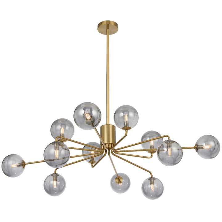 FELTON 12 LIGHT PENDANT ANTIQUE GOLD Smoke Pendant