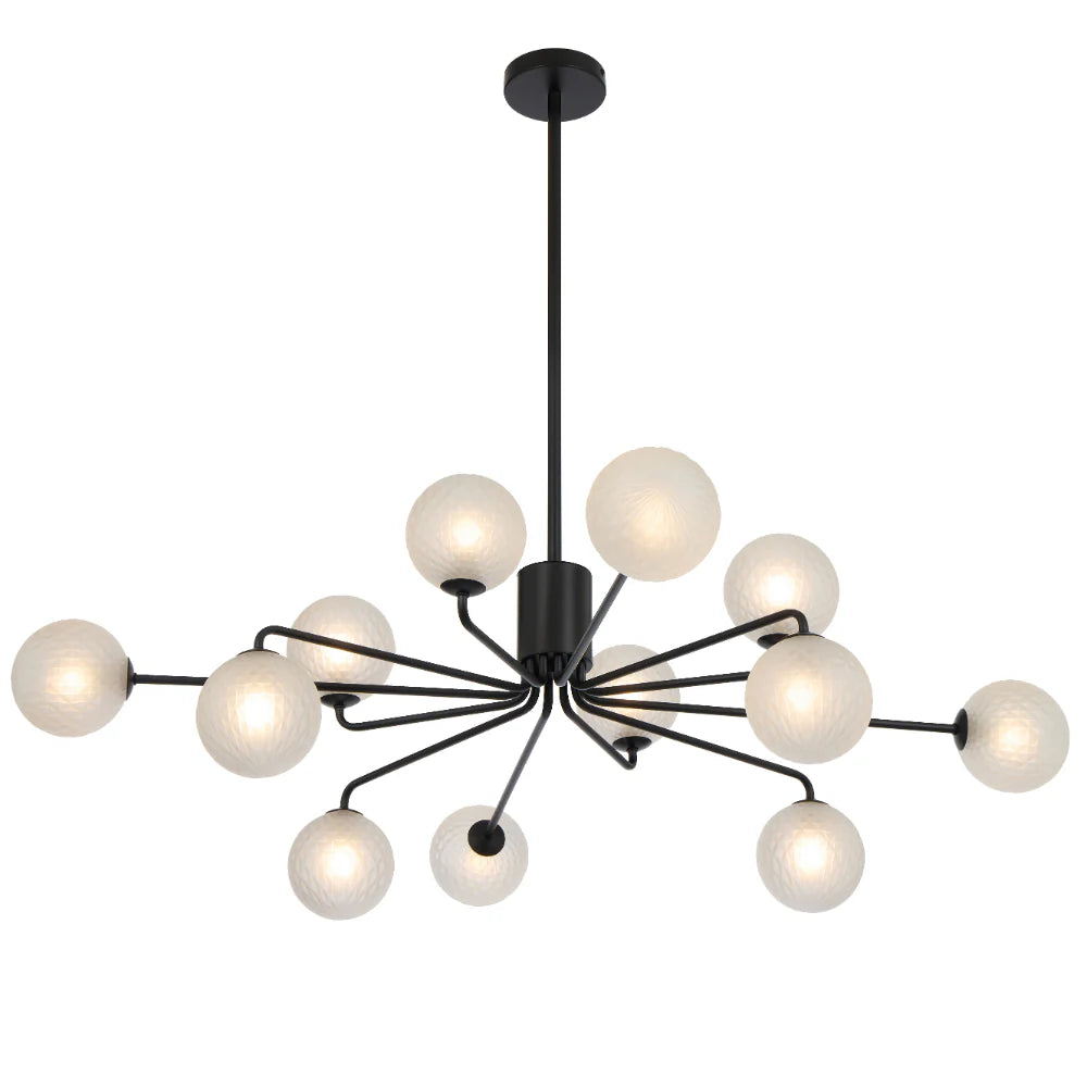 FELTON 12 LIGHT PENDANT BLACK Frost Tear Pendant