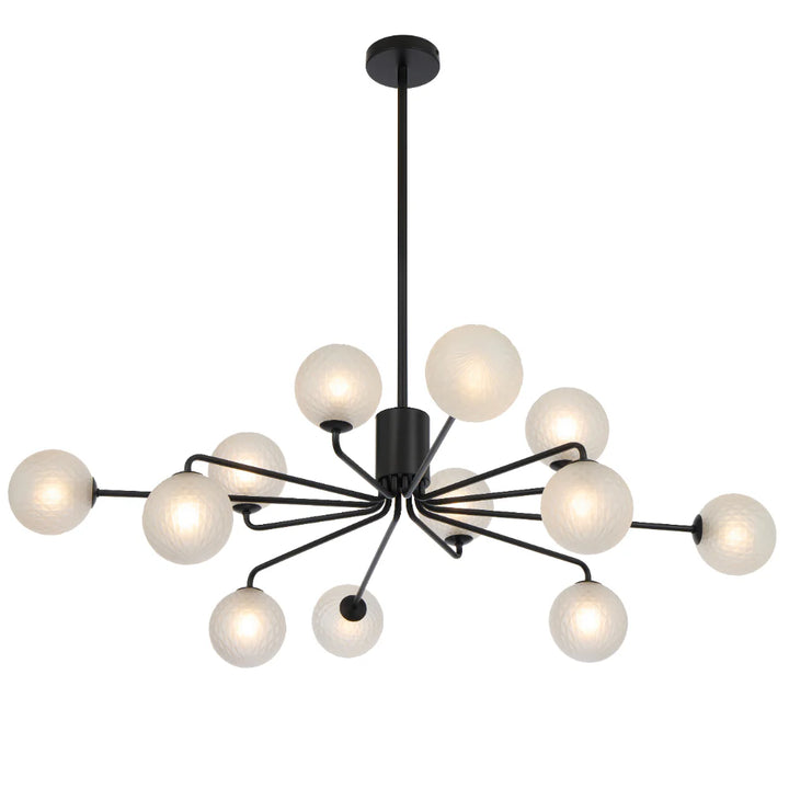 FELTON 12 LIGHT PENDANT BLACK Frost Tear Pendant