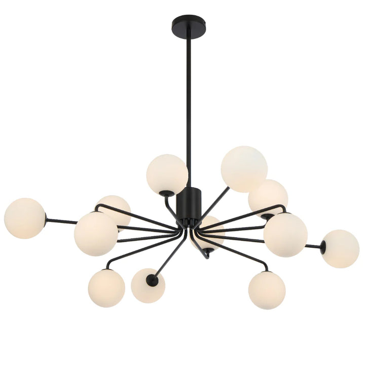 FELTON 12 LIGHT PENDANT BLACK Opal Matt Pendant