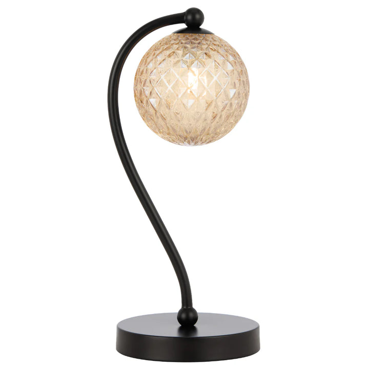 FELTON TABLE LAMP BLACK Amber Tear TABLE LAMP