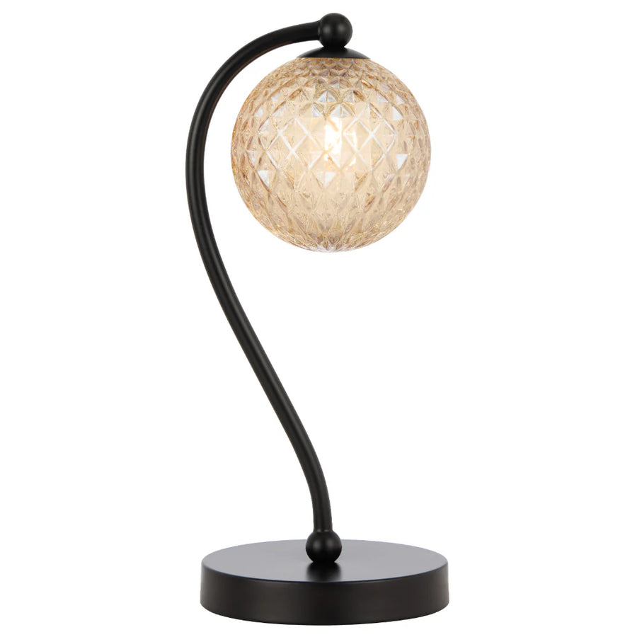 FELTON TABLE LAMP BLACK Amber Tear TABLE LAMP