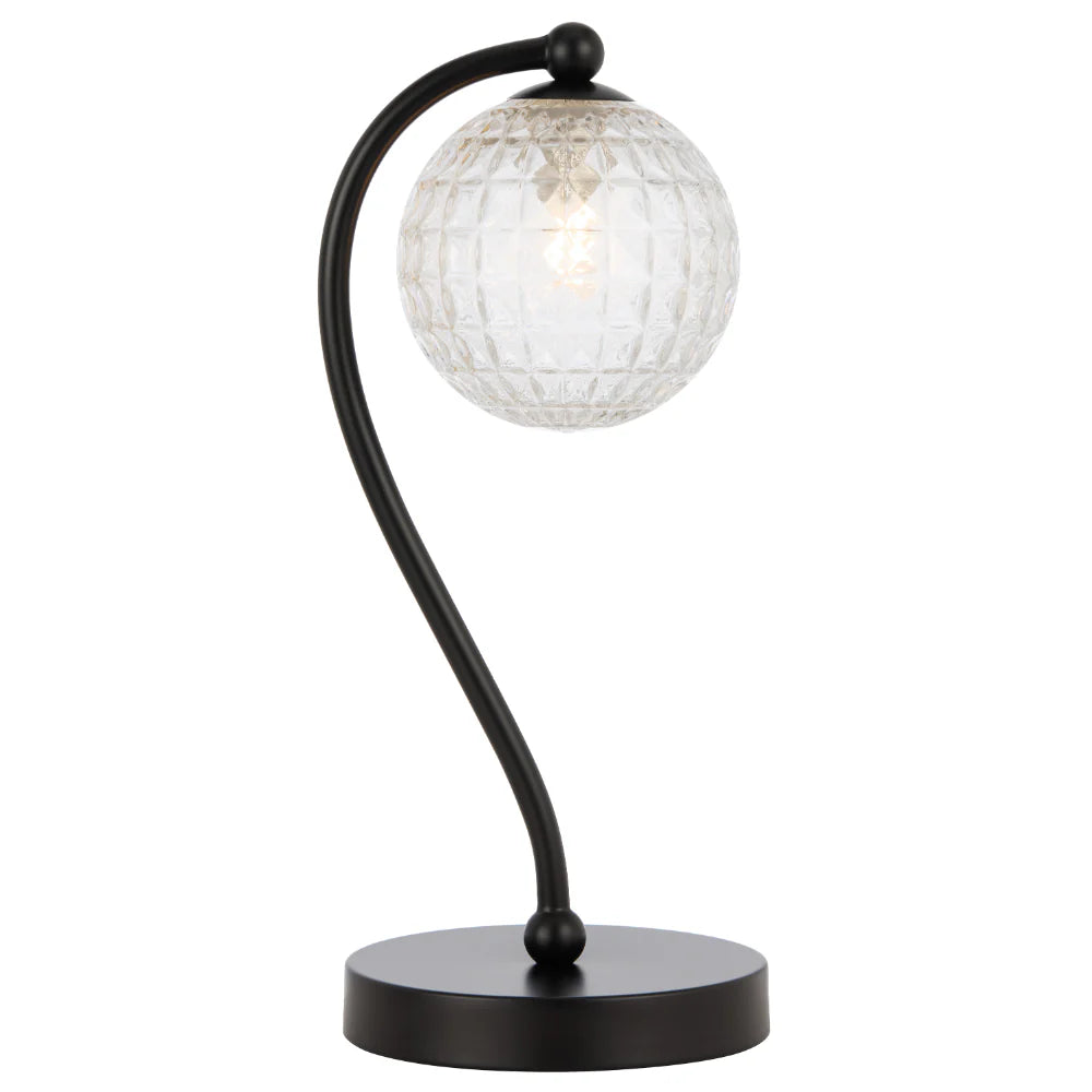 FELTON TABLE LAMP BLACK Clear Prism TABLE LAMP