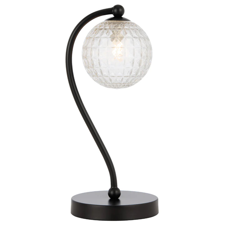 FELTON TABLE LAMP BLACK Clear Prism TABLE LAMP