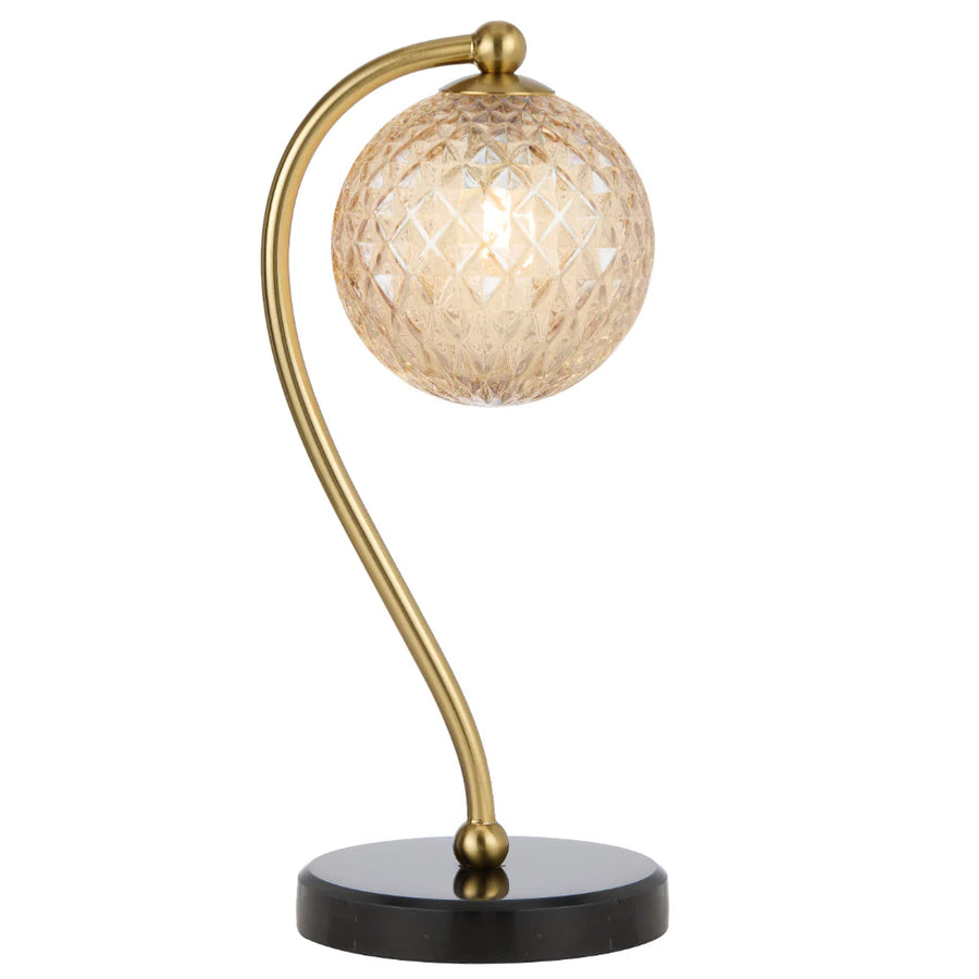 FELTON TABLE LAMP BLACK MARBLE Amber Tear TABLE LAMP