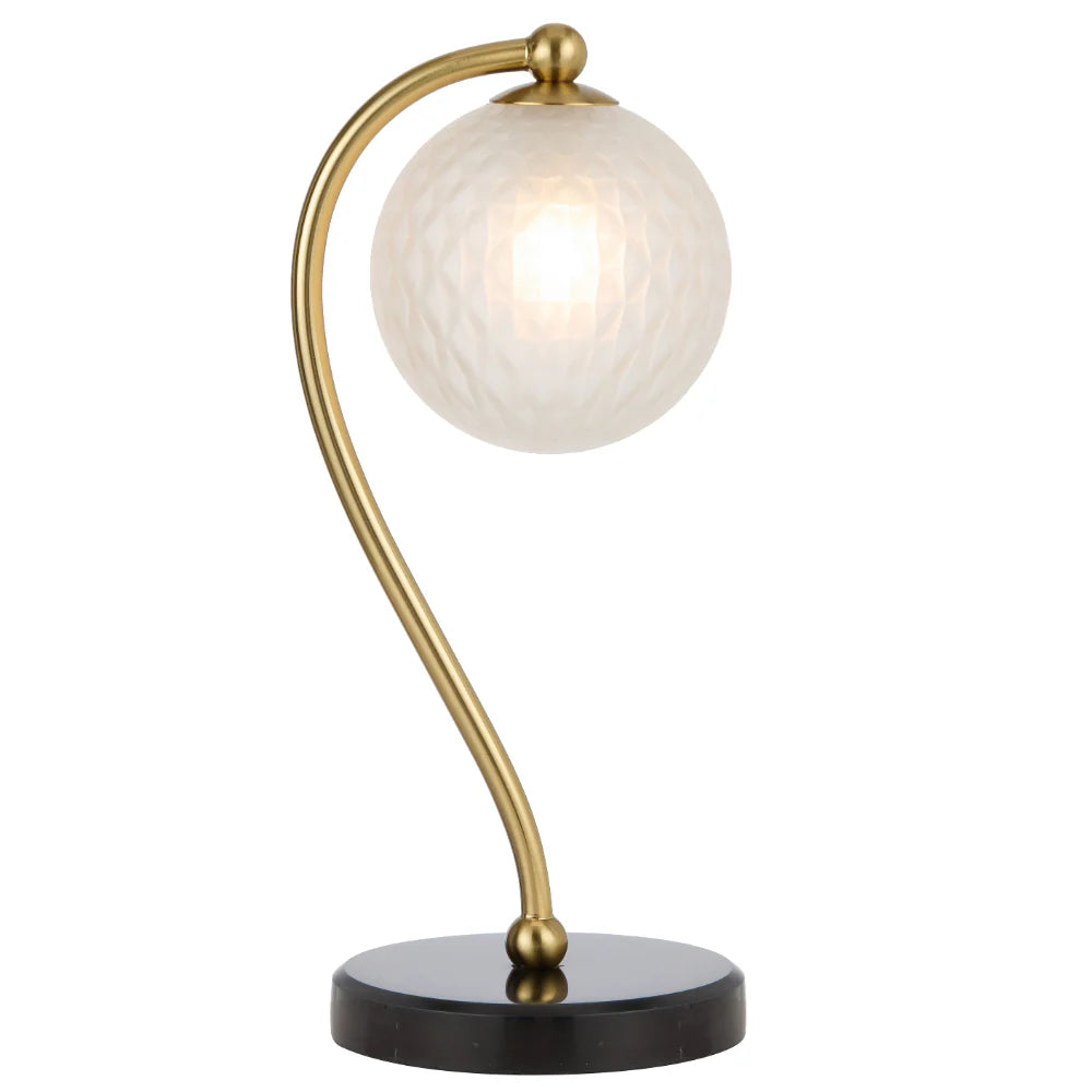 FELTON TABLE LAMP BLACK MARBLE Frost Tear TABLE LAMP