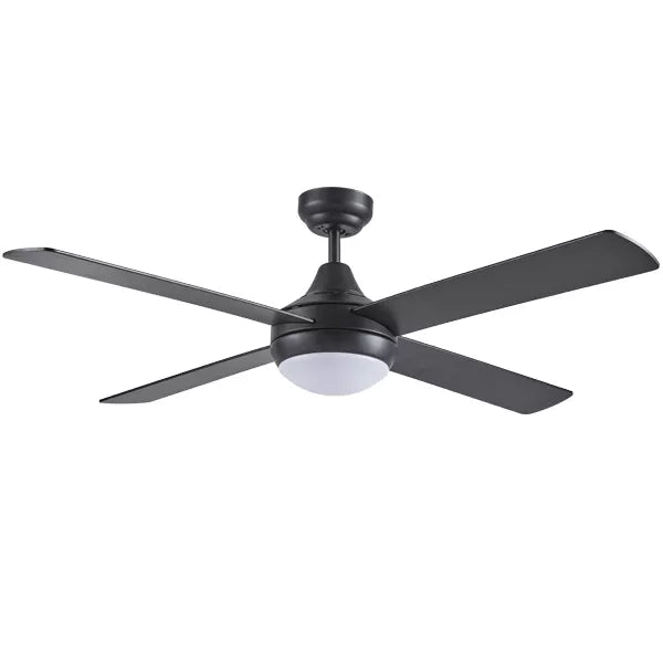 Link 48” AC Ceiling Fan with Tricolour LED Light & Wall Control Black Ceiling Fan