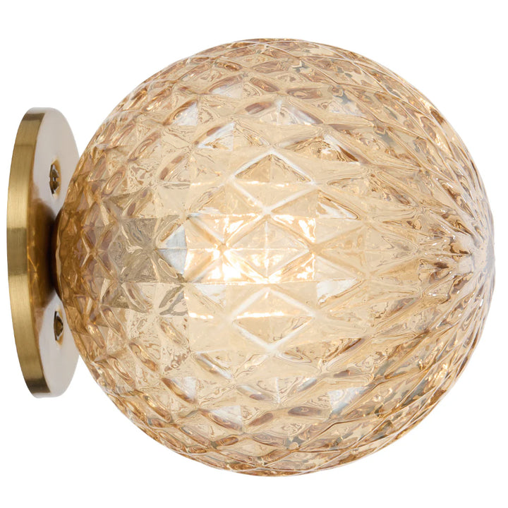 GASTON WALL LIGHT ANTIQUE GOLD Amber Tear WALL LIGHT