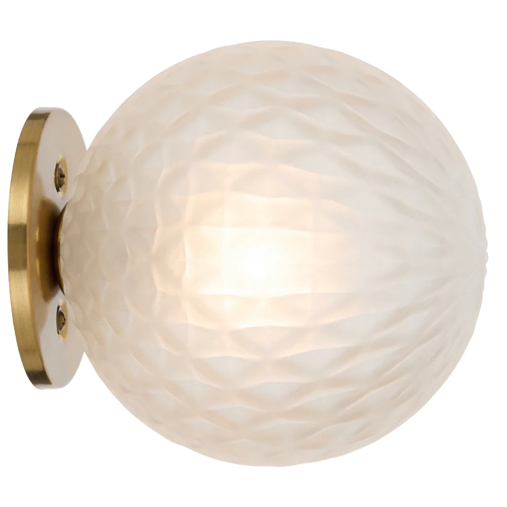 GASTON WALL LIGHT ANTIQUE GOLD Frost Tear WALL LIGHT