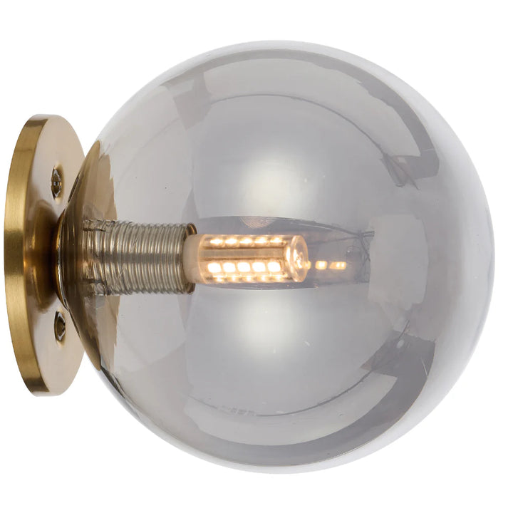 GASTON WALL LIGHT ANTIQUE GOLD Smoke WALL LIGHT