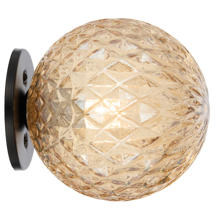 GASTON WALL LIGHT BLACK Amber Tear WALL LIGHT