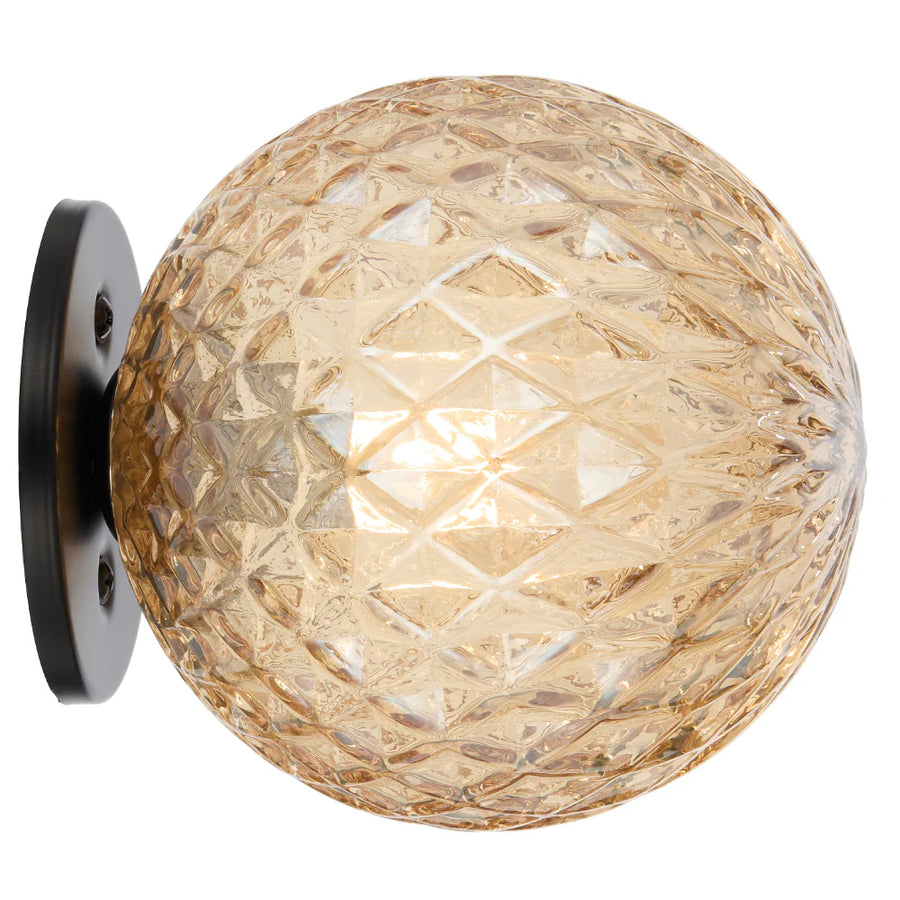 GASTON WALL LIGHT BLACK Amber Tear WALL LIGHT