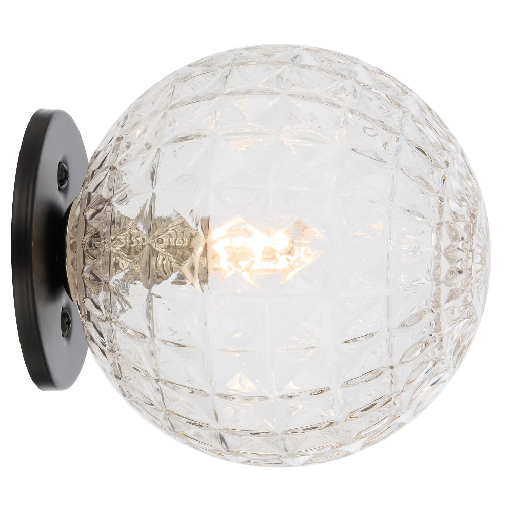 GASTON WALL LIGHT BLACK Clear Prism WALL LIGHT