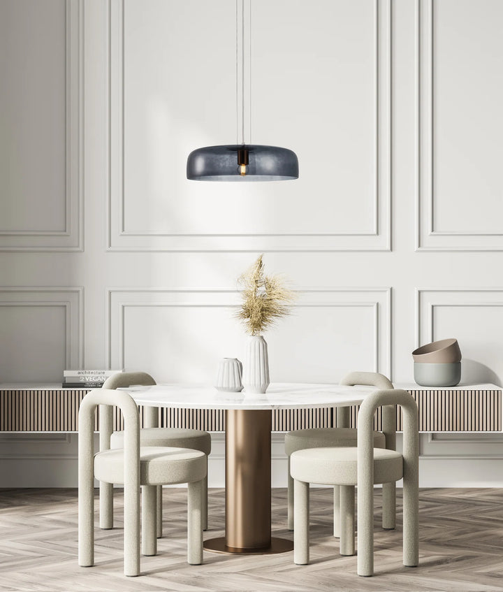 GELATINA: Interior Dome Glass with Brass Highlight Pendant Lights Pendant