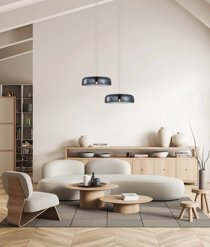 GELATINA: Interior Dome Glass with Brass Highlight Pendant Lights Pendant