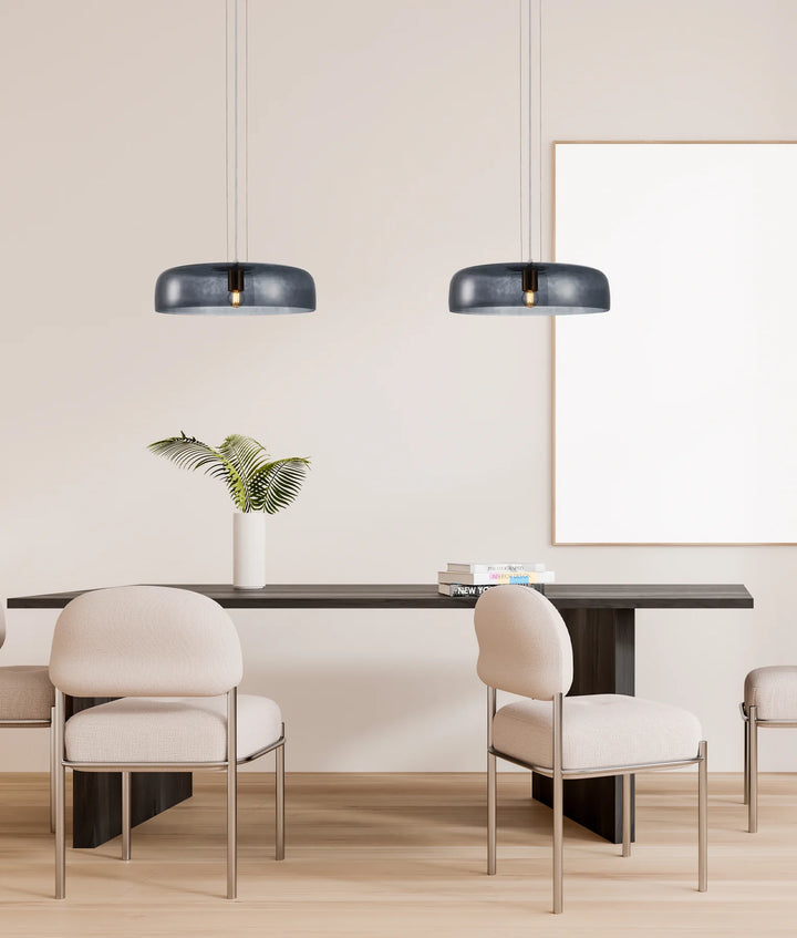 GELATINA: Interior Dome Glass with Brass Highlight Pendant Lights Pendant
