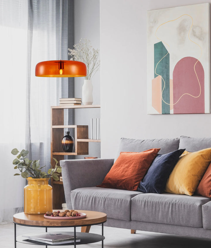 GELATINA: Interior Dome Glass with Brass Highlight Pendant Lights Pendant