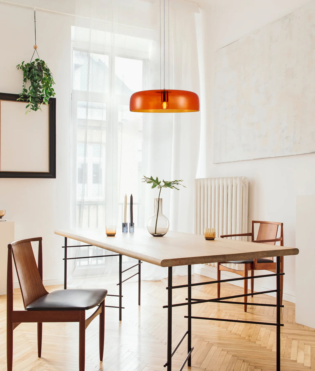 GELATINA: Interior Dome Glass with Brass Highlight Pendant Lights Pendant