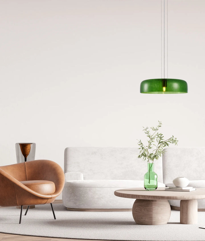 GELATINA: Interior Dome Glass with Brass Highlight Pendant Lights Pendant