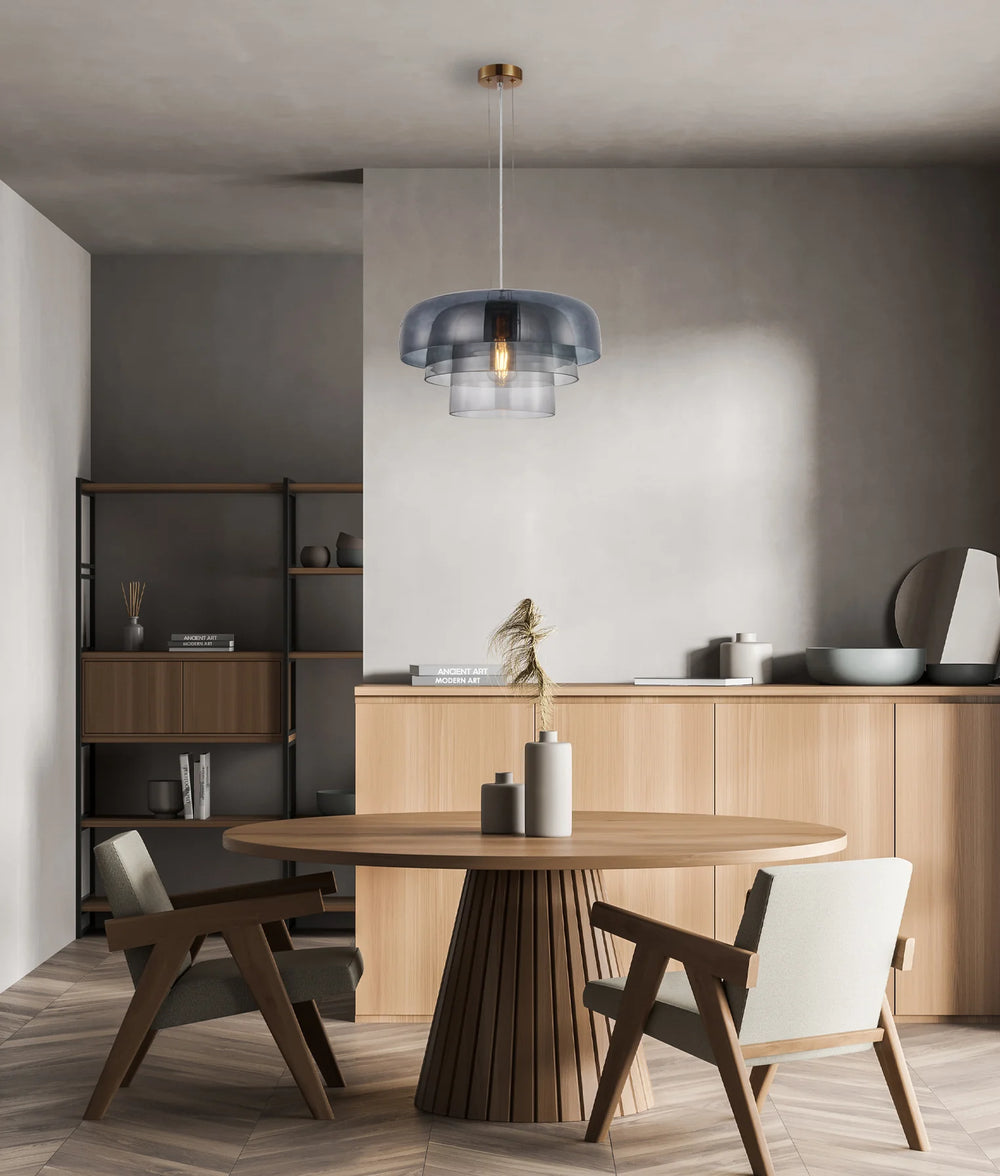 GELATINA: Interior Dome Glass with Brass Highlight Pendant Lights Pendant