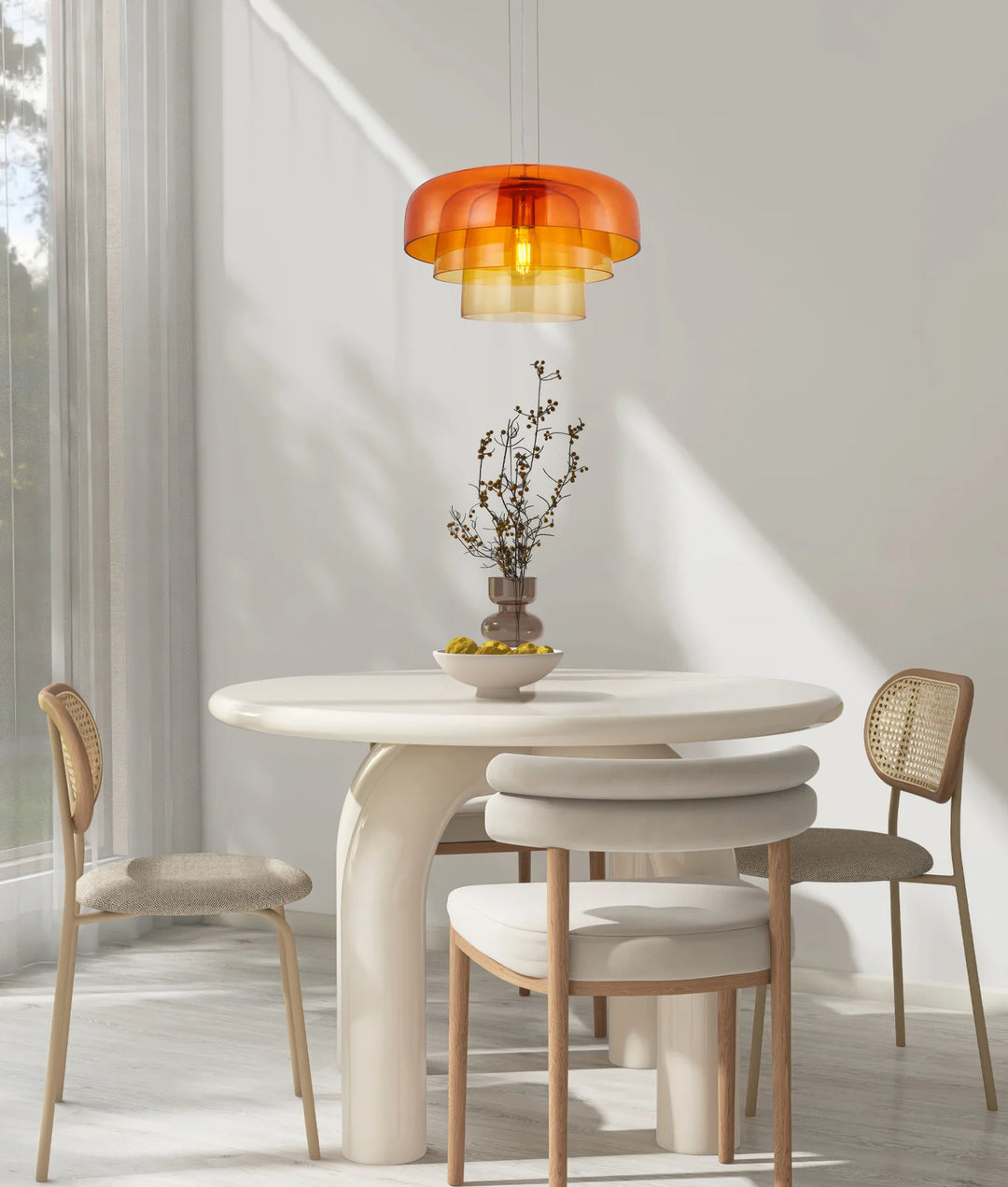GELATINA: Interior Dome Glass with Brass Highlight Pendant Lights Pendant