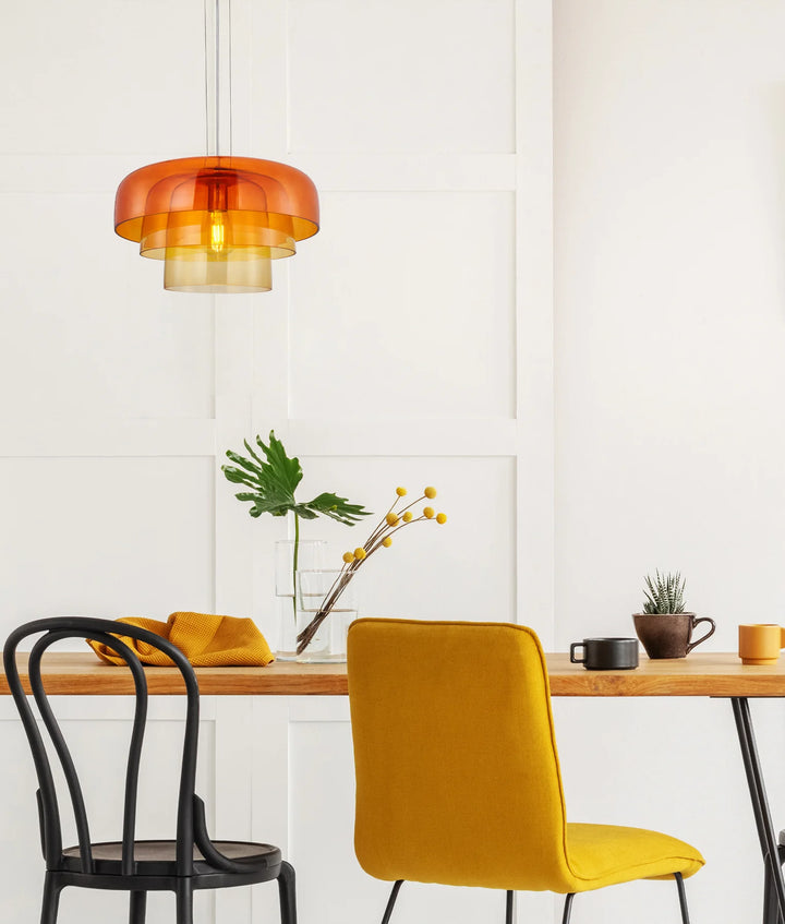 GELATINA: Interior Dome Glass with Brass Highlight Pendant Lights Pendant