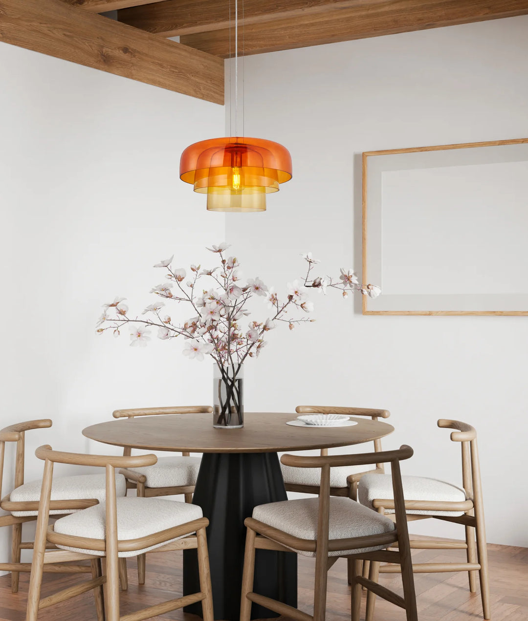GELATINA: Interior Dome Glass with Brass Highlight Pendant Lights Pendant