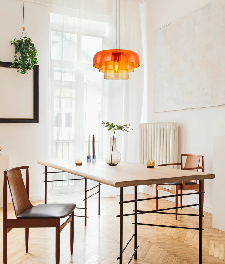 GELATINA: Interior Dome Glass with Brass Highlight Pendant Lights Pendant