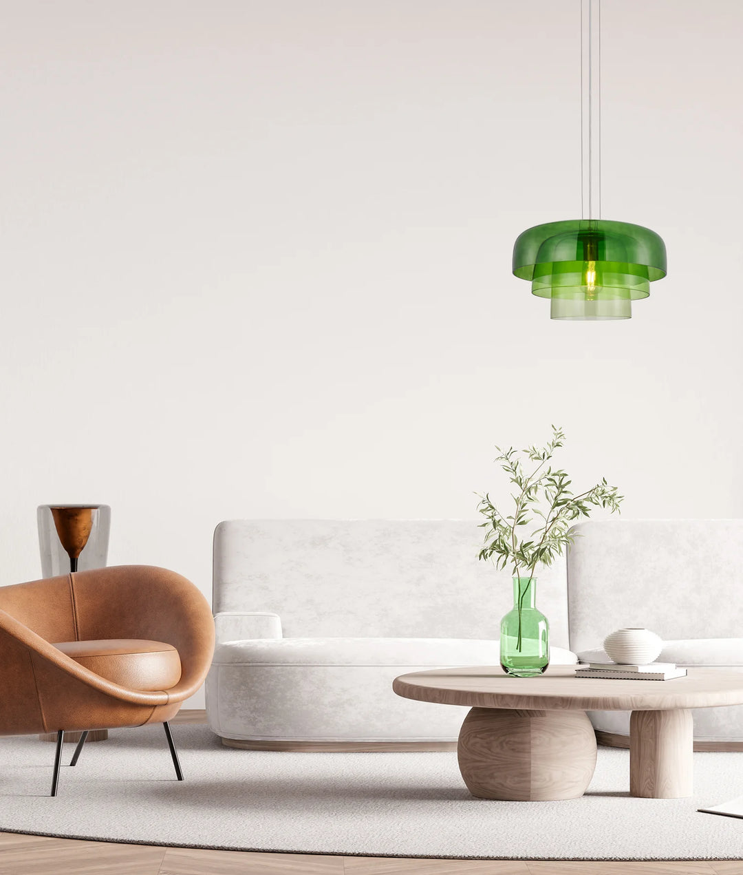 GELATINA: Interior Dome Glass with Brass Highlight Pendant Lights Pendant