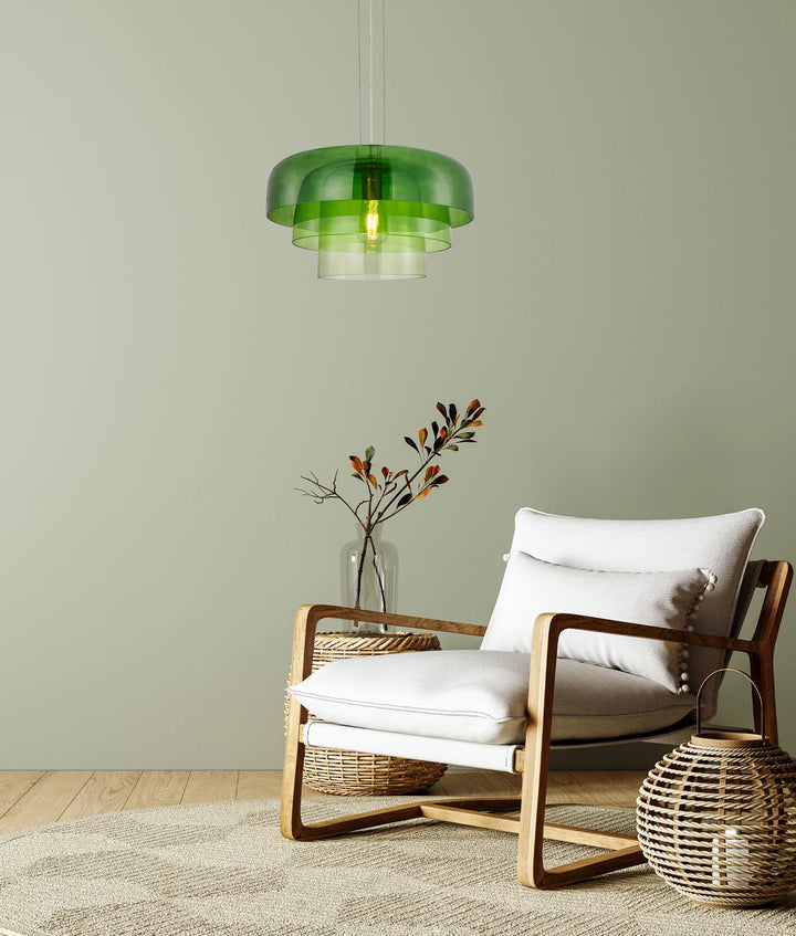 GELATINA: Interior Dome Glass with Brass Highlight Pendant Lights Pendant