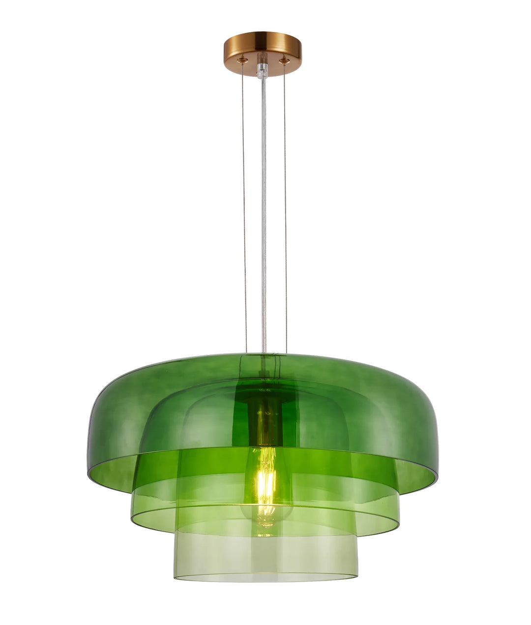 GELATINA: Interior Dome Glass with Brass Highlight Pendant Lights Pendant