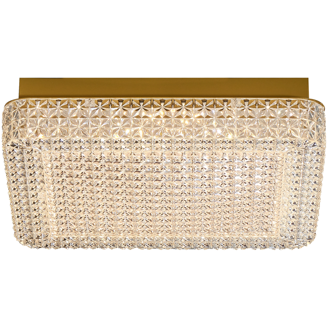Calibo Gleam Crystalline Square LED CTC Light | Gold 400mm Ceiling light