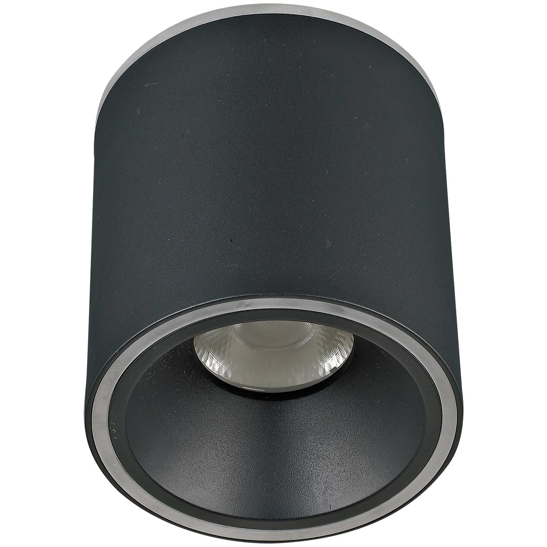 Calibo Glider 100mm/135mm Round LED Surface Mounted Downlight Black Downlight