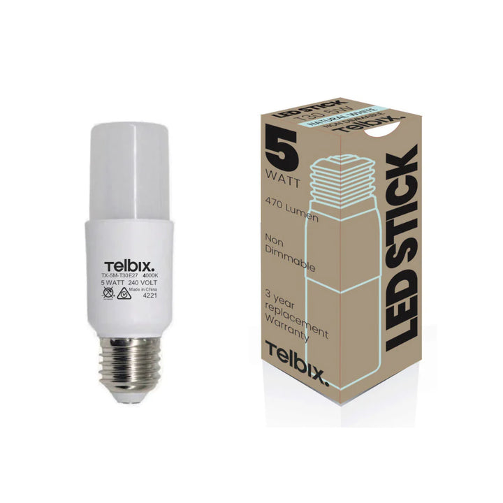 E27 T30 5w LED STICK GLOBE OPAL NON-DIM GLOBES