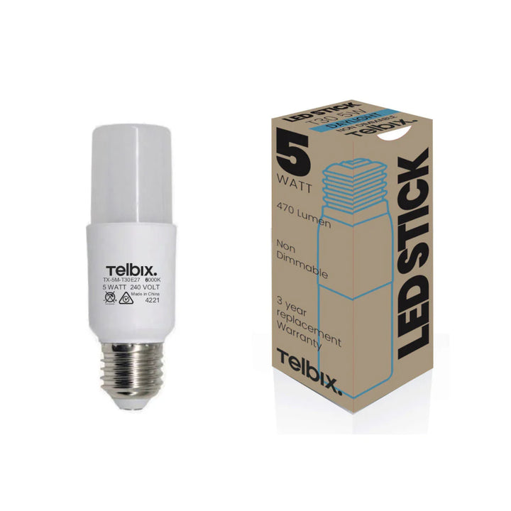 E27 T30 5w LED STICK GLOBE OPAL NON-DIM GLOBES