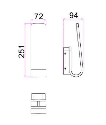 HAK: LED Tri-CCT Exterior Hook Wall Lights IP65 WALL LIGHT