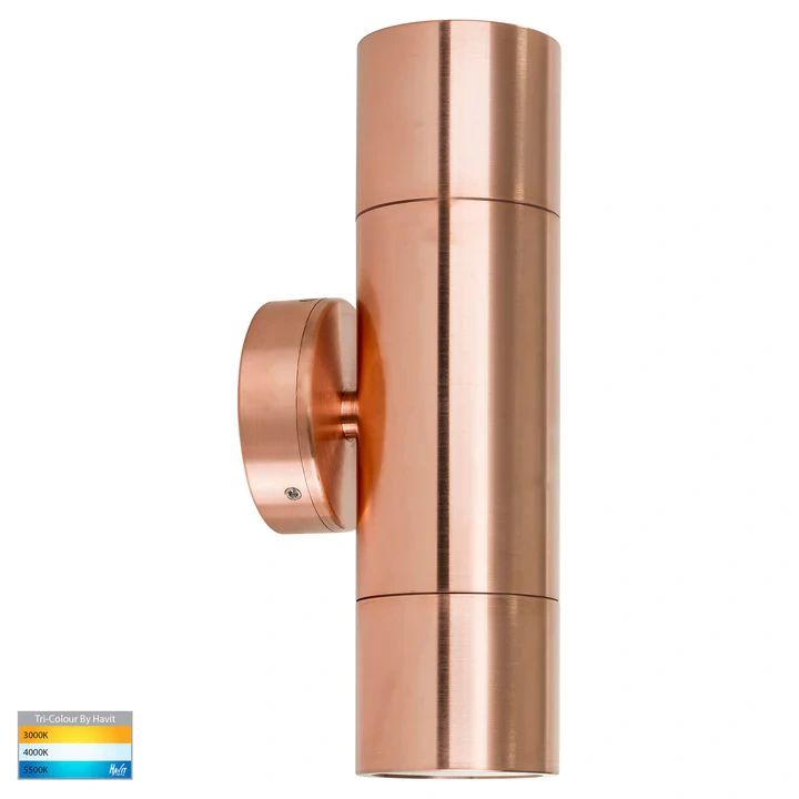 HV1015T- Tivah Solid Copper TRI Colour Up & Down Wall Pillar Lights WALL LIGHT