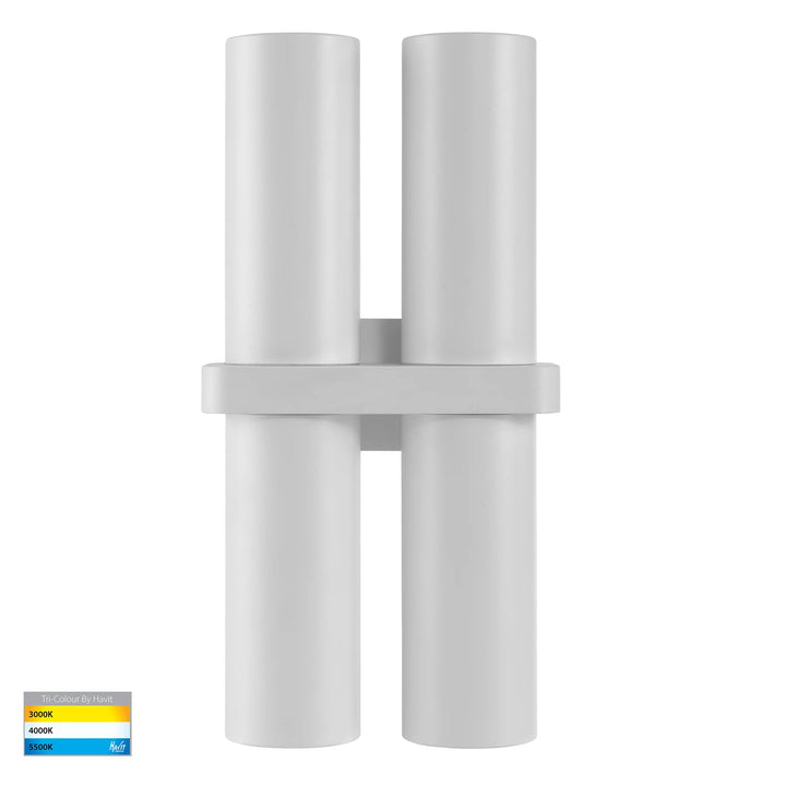 HV10292T - Luz Black/White TRI Colour Double Up & Down Wall Pillar Lights Wall light
